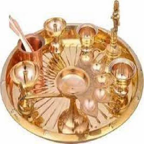 Copper Brass Pooja Thali 11inch