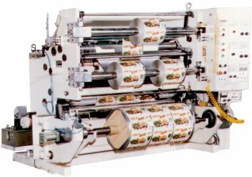 Bajaj 2.5meter X 1.5meter X 1.2meter SLITTING CUM HOLOGRAPHIC TAPE APPLICATOR MACHINE, Production Capacity: 300meter/ Min