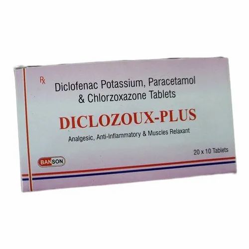 Banson Diclofenac Potassium Paracetamol And Chlorzoxazone Tablets, Packaging Type: Strips