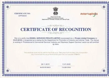 StartUp India Certificate