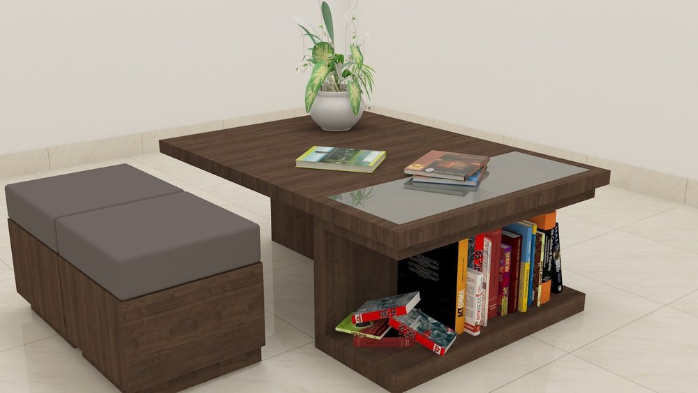 Plywood Customizable Diad Multi Functional Center Table, For Home