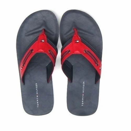 Black And Red Tommy Hilfiger Men's Flip Flop