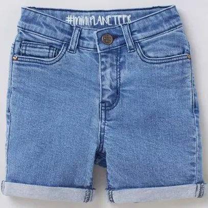 Boys Boys Stretch Knit Denim Boys Shorts - Mid Blue (Size: 11-12 Yrs)