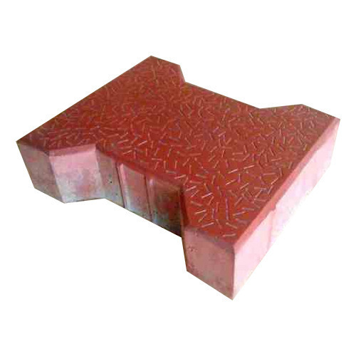 Red Cement Flooring Paver Block, Thickness: 60 mm, Shape: Dumble