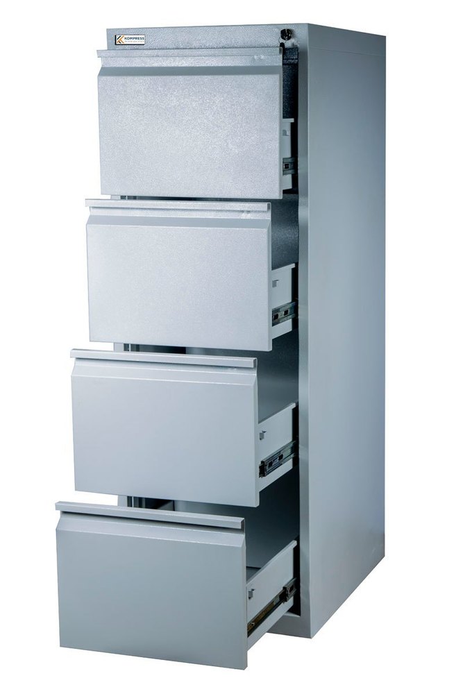Office And Industrial Gray Steel File Storage Cabinets, No. Of Drawers: 4