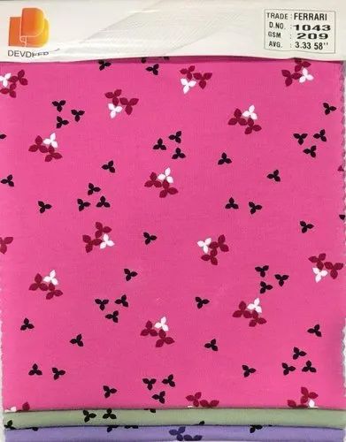 1043 Cotton Hosiery Interlock Print Fabric, Printed