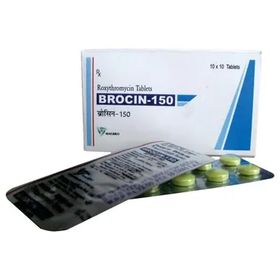 Roxythromycin Brocin-150 Antibiotic (Macrolide Group), Packaging Size: 10x10 Tablet, Packaging Type: Strips