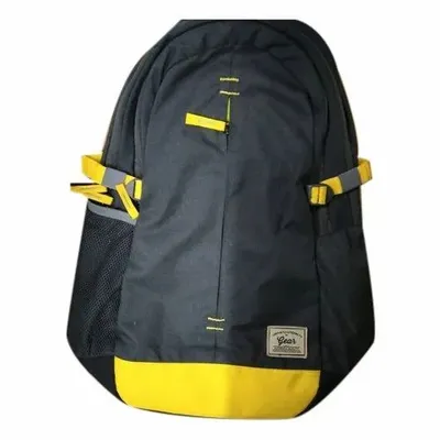 Polyester Printed Gear Campus 1 Slub Backpack Grey-Yellow for School ,College