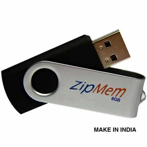 Zipmem Plastic Retractable 8gb Pendrive - USB 2.0