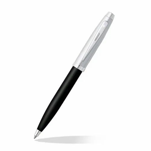 Sheaffer 9313 Gift 100 Ballpoint Pen - Black Barrel Brushed Chrome Cap With Nickel Plated Trim