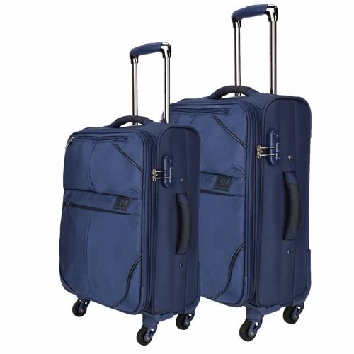 Nasher Miles Brunei Soft-Sided Luggage Set of 2 Black Trolley/Travel/Tourist Bags (55 & 65 cm)