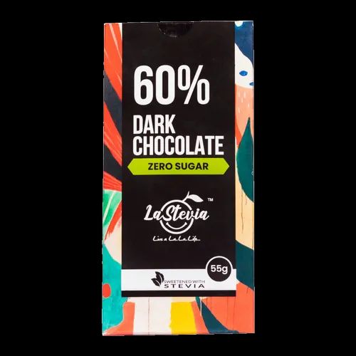 Zero Sugar 60% Dark Chocolate Sweetened with Stevia