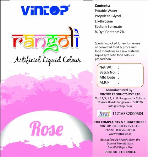 Rose Liquid Food Colour, Packaging Type: Bottle