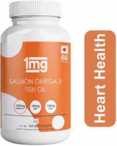 1mg Salmon Omega 3 Fish Oil Capsule, 60 Capsules Per Pack, Non prescription