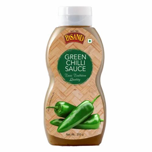 Pasand Green Chilli Sauce, Packaging Type: Multi Layer Bottle, Packaging Size: 200 Gm