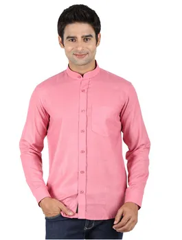 Chinese Collar Peach Casual Shirts