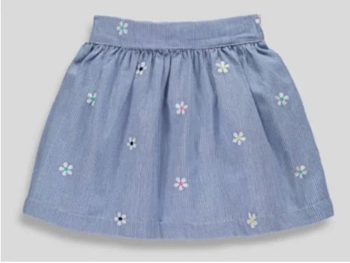 Navy Blue Embroidered Baby Girls Embroidered Skirt