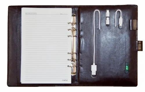 PuU Leather Mehai Note Book Diary Planner Organizer With 4000 mAh Bank