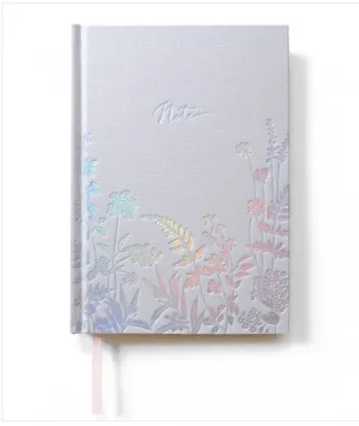 Typoflora Hardcover Notebook  A5  Light Grey Wild Flower