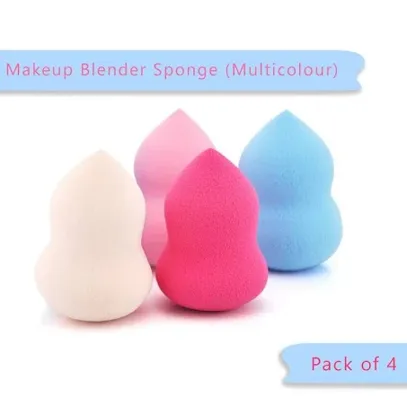MeSkin Mini Eye Blender Sponge Pack of 4 Pcs ,Makeup Cosmetic Sponge Foundation Powder Sponge Beauty Tools & Women Accessories (Assorted Colors)(Spon