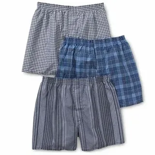 Pure Cotton Check Men's Boxer Briefs