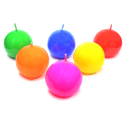 Pack Of 6 Multi Color Ball Candles 2 Inch