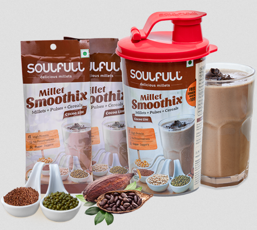 Soulfull Millet Smoothix - Shaker Cocoalite, Packaging Type: Pauch And Bottle