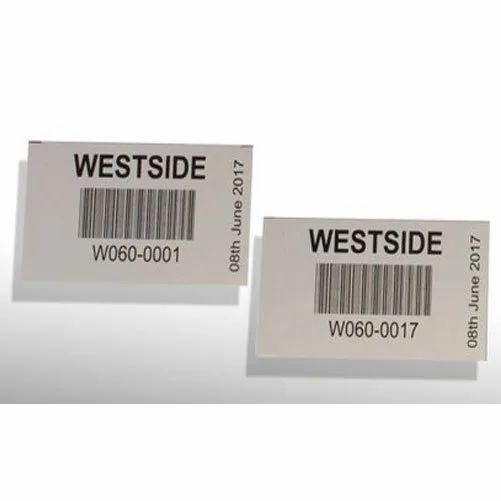 White Rectagular Barcode Label