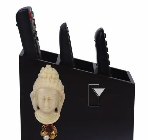 Cocktail Designer Decorative And Fancy Wooden MDF Buddha Remote Stand Organizer multipurpose Stand