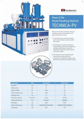 Mild Steel Paver Tile Moulding Machine, Automation Grade: Automatic, 3500 Kg