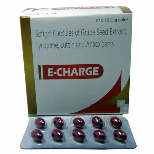 E-Charge Grape Seed Extract Lycopene Lutein And Antioxidant Softgel Capsules, Edelweiss, Prescription