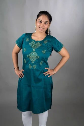 Embroidered Silk Kurtis