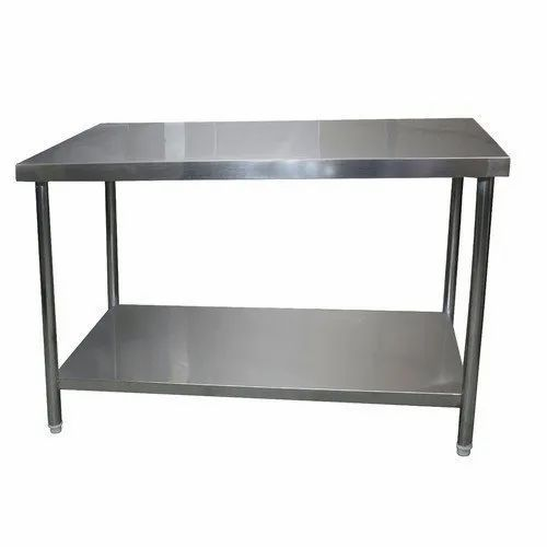 Eco Santulan Stainless Steel SS304 SS Work Tables, Number of Shelves: 2, Sink Shape: Rectangular