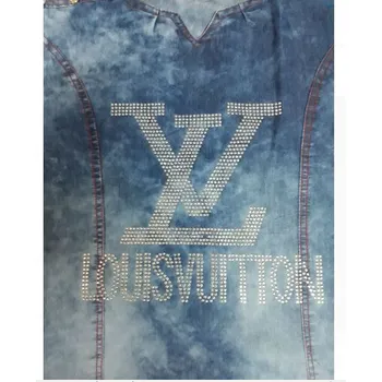 Denim T Shirt Rhinestone Sticker