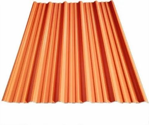 ASA Color Coated Hot Rolled UPVC Orange Roofing Sheet, Thickness Of Sheet: 2mm