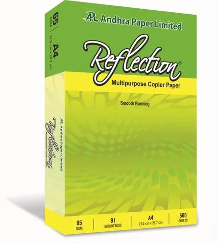 Paper White ADNHAR REFLECTION A4 65 GSM, Packaging Size: 500 Sheets per pack