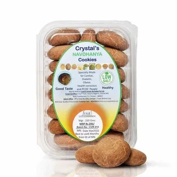 Crystal'S Navdhanya Coconut Healthy Cookies, Packaging Size: 250gm