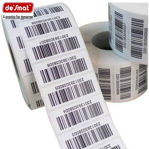 Desmat White Paper Barcode Labels, Packaging Type: Roll,Box
