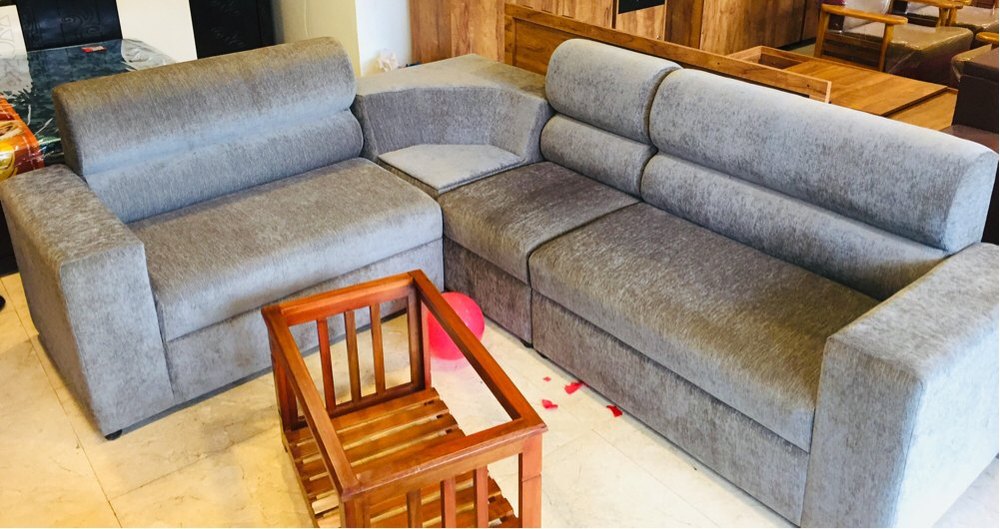 Wooden Corner Sofa Set for Living Room