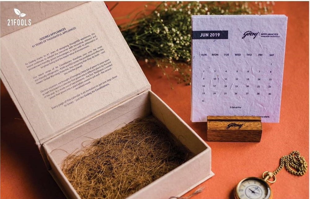 21 Fools Plantable Seed Paper Calendar - Mini kyaari