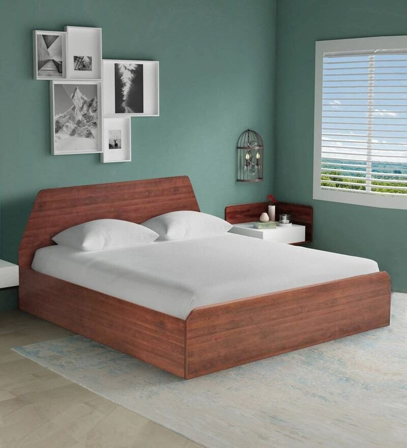Modern Wooden Queen Size Bed, For Home, With Storage