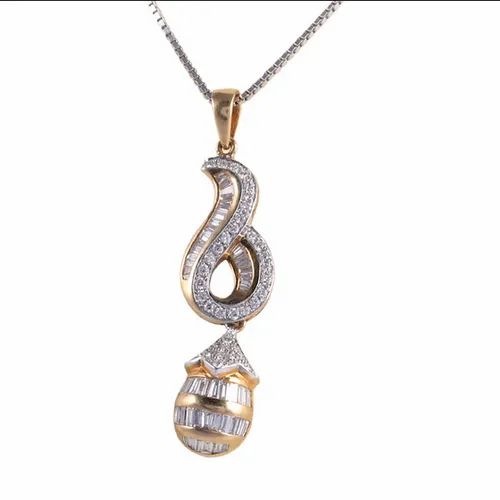 Rosel 18k Yellow Gold and Diamond Pendant