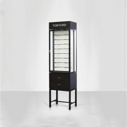 Black Stainless Steel And MDF And Glass Boutique Cabinet