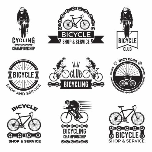 Black PVC Bicycles Labels