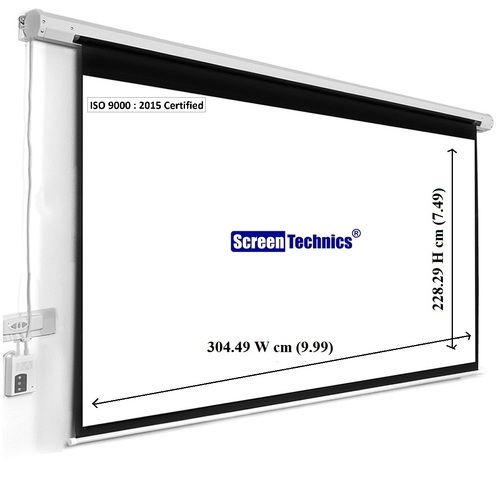 White Screen Technics Premium 8x10 Motorized Projector Screen