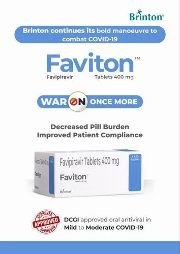 Faviton Favipiravir 400 Mg Tablet, 5 X 10, Non prescription