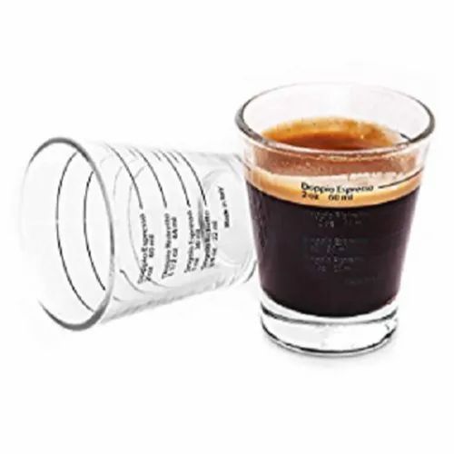 Transparent Espresso Shot Glasses with Marking, Size: Not Mentioned
