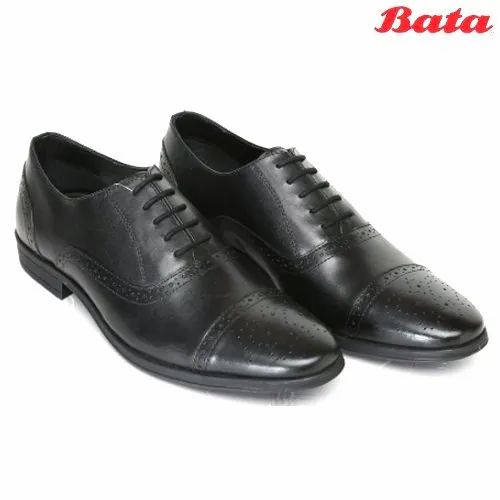 Bata Black Leather Men's Formal Shoes, Size: 5-11 (UK)