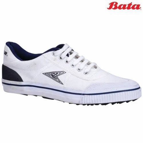 Bata Power Match White Lace Up School Canvas Shoes, Size: 2-5 (uk)