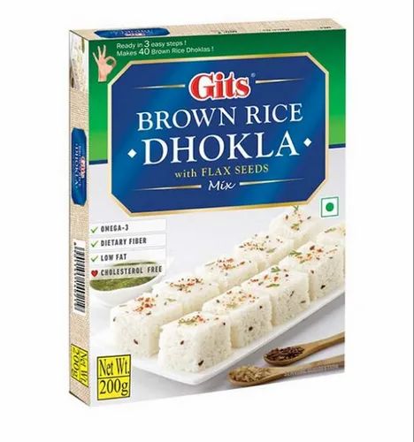 Brown Rice Dhokla with Flax Seeds Mix, Pack Size: 200gm